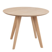 Townsville Round Dining Table in White and Oak Included 4 Batilda Dining Chairs with Grey Fabric and Oak – image 3