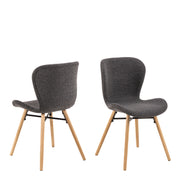 Townsville Round Dining Table in White and Oak Included 4 Batilda Dining Chairs with Grey Fabric and Oak – image 6