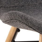 Townsville Round Dining Table in White and Oak Included 4 Batilda Dining Chairs with Grey Fabric and Oak – image 9