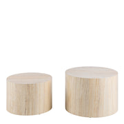 Dice Round Coffee Table Set – Travertine – image 2