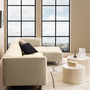 Dice Round Coffee Table Set – Travertine – image 3