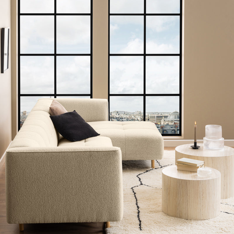Dice Round Coffee Table Set – Travertine – image 3