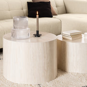 Dice Round Coffee Table Set – Travertine – image 4