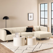 Dice Round Coffee Table Set – Travertine – image 5