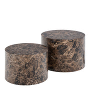 Dice Round Coffee Table Set of and Delhi Rough Paper – Brown – image 1