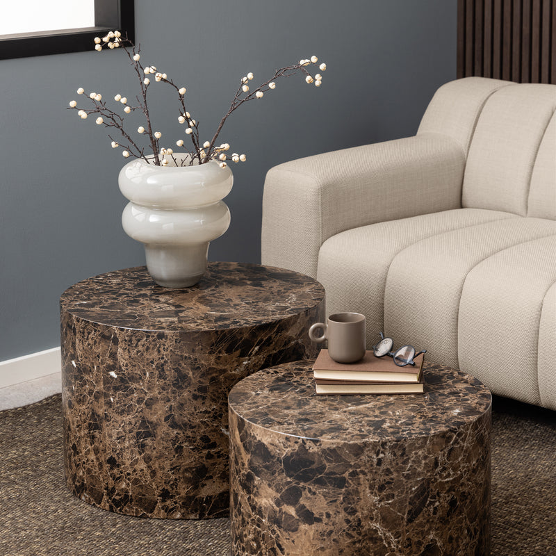 Dice Round Coffee Table Set of and Delhi Rough Paper – Brown – image 4