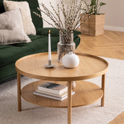 Banbury Round Coffee Table in Oak 80x42cm – image 5