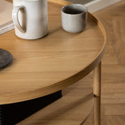 Banbury Round Coffee Table in Oak 80x42cm – image 6