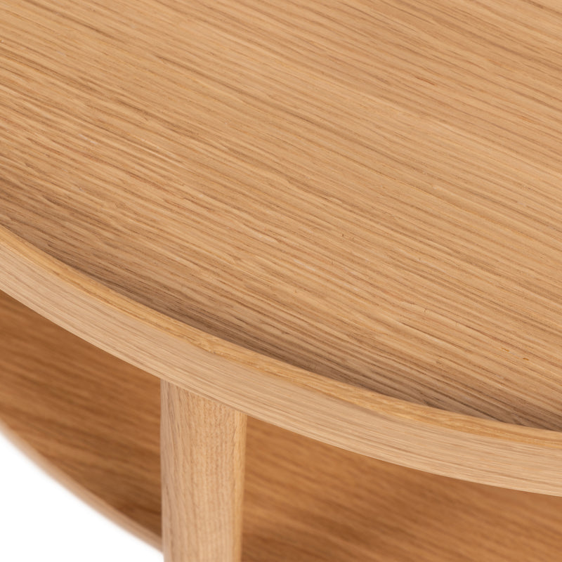 Banbury Round Coffee Table in Oak 80x42cm – image 7