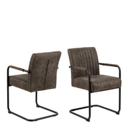 Adele Dining Chair Fabric Set of 2 – Grey – image 1