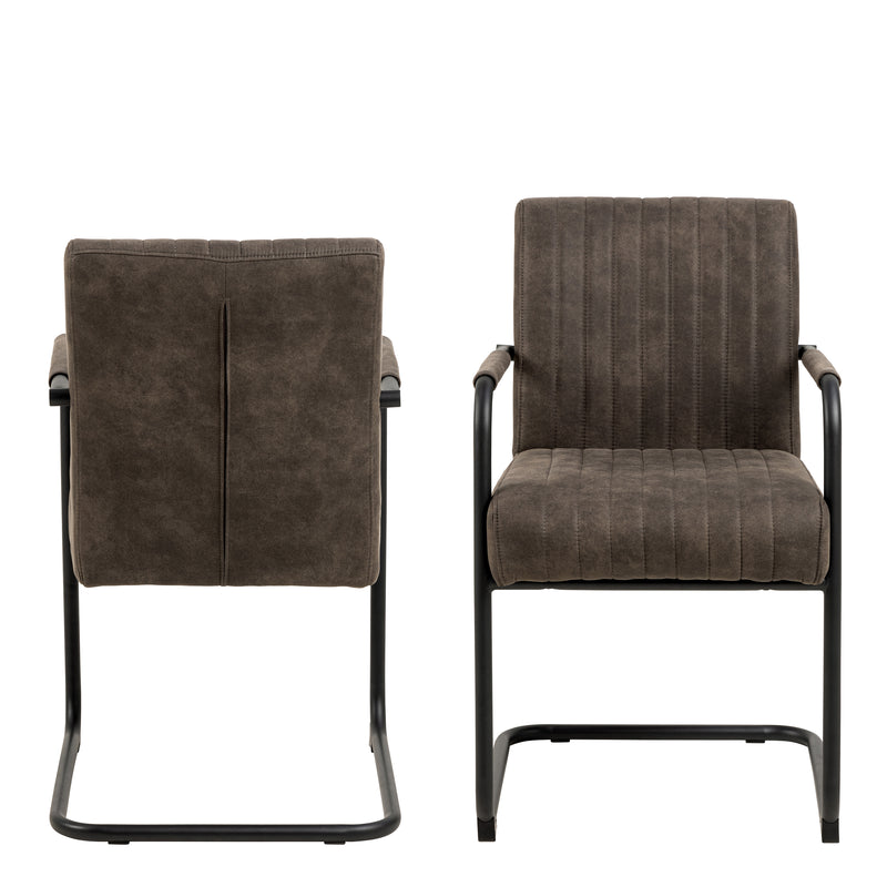 Adele Dining Chair Fabric Set of 2 – Grey – image 2