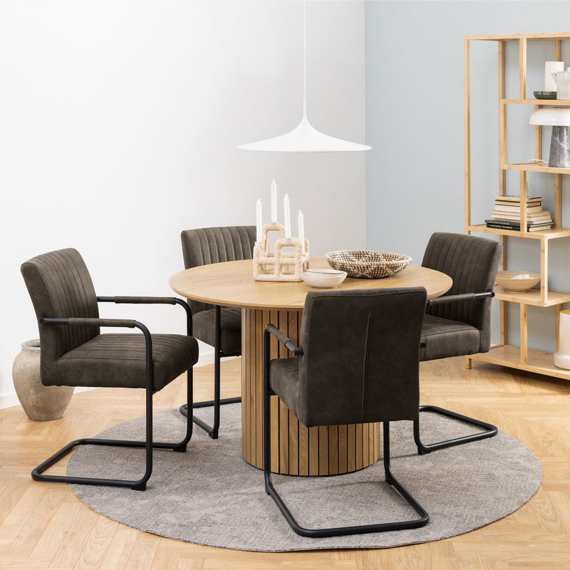 Adele Dining Chair Fabric Set of 2 – Grey – image 4