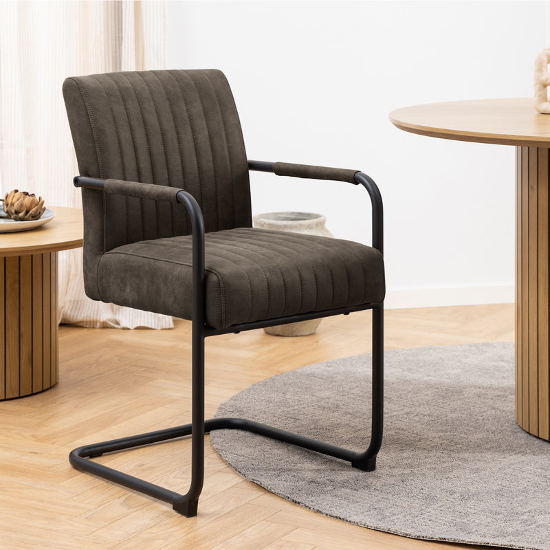 Adele Dining Chair Fabric Set of 2 – Grey – image 5