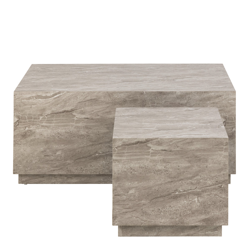 Dice Coffee Table Set in Grey Marble – image 2