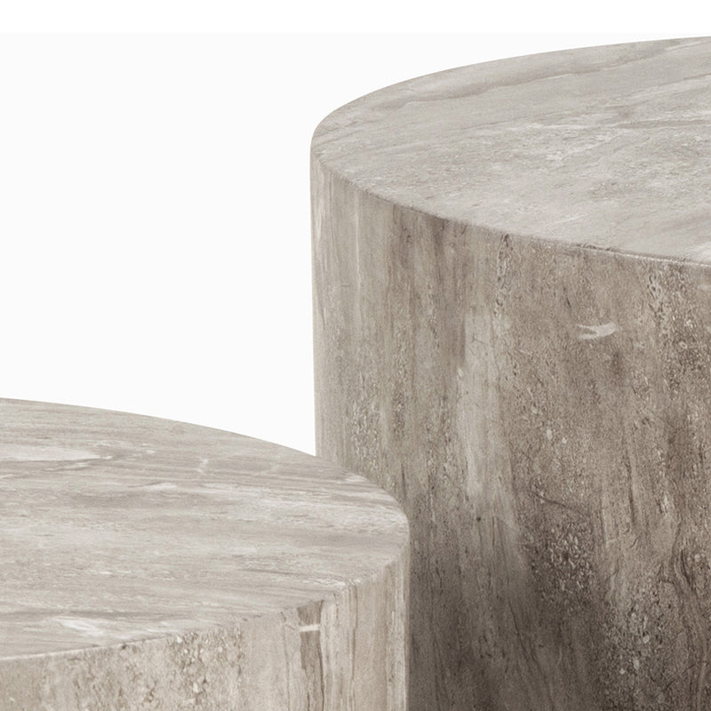Dice Round Coffee Table Set – Grey – image 7