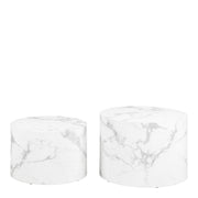 Dice Round Coffee Table Set of and Delhi Rough Paper – White – image 2