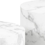 Dice Round Coffee Table Set of and Delhi Rough Paper – White – image 5