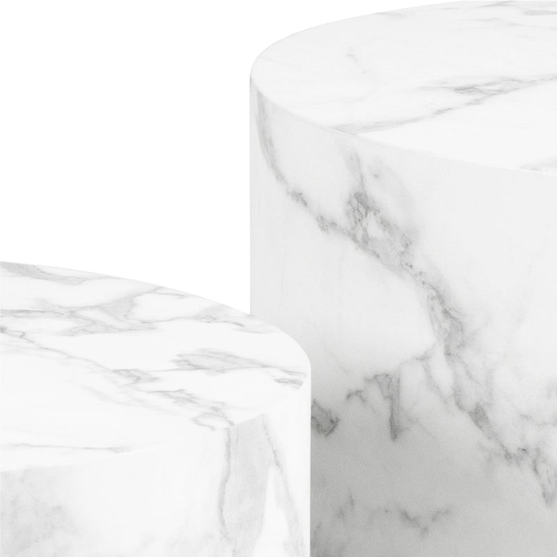 Dice Round Coffee Table Set of and Delhi Rough Paper – White – image 5