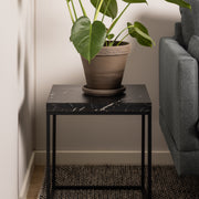 Barossa Coffee Table with Marquina Top and Steel Base – Black – image 4