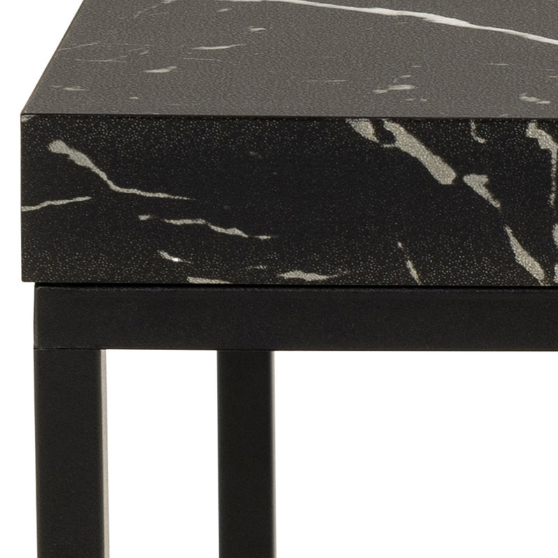 Barossa Coffee Table with Marquina Top and Steel Base – Black – image 5