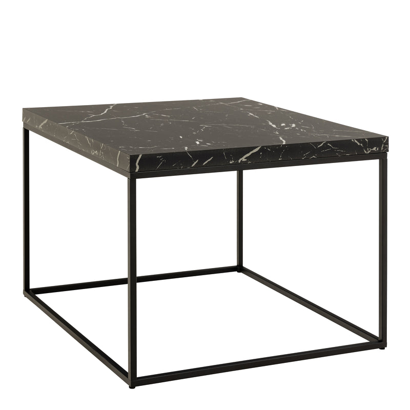 Barossa Coffee Table with Marquina Top and Steel Base – Black – image 1