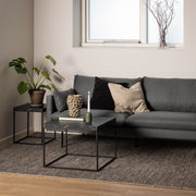 Barossa Coffee Table with Marquina Top and Steel Base – Black – image 3