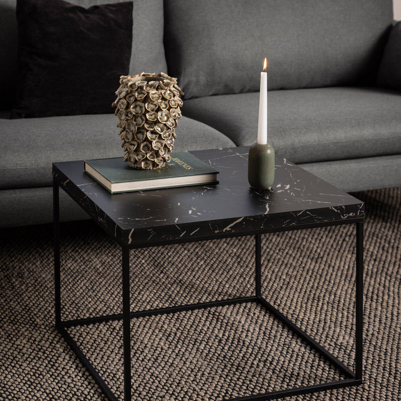 Barossa Coffee Table with Marquina Top and Steel Base – Black – image 4