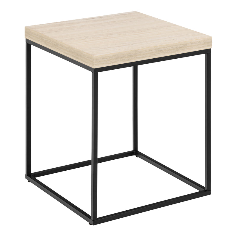 Barossa Coffee Table with Marquina Top and Steel Base – Travertine – image 1