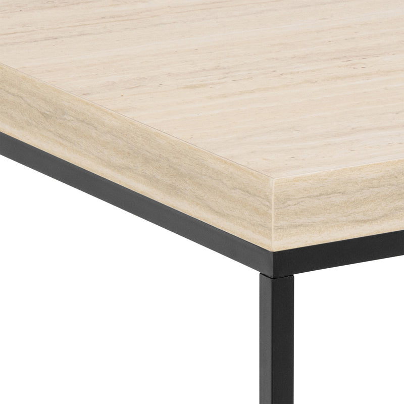 Barossa Coffee Table with Marquina Top and Steel Base – Travertine – image 5
