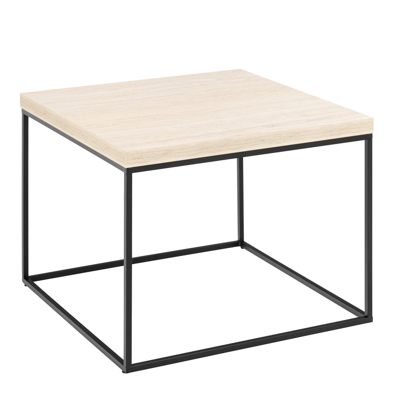 Barossa Coffee Table with Marquina Top and Steel Base – Travertine – image 1