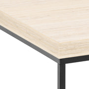 Barossa Coffee Table with Marquina Top and Steel Base – Travertine – image 5