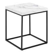 Barossa Coffee Table with Marquina Top and Steel Base – White – image 1