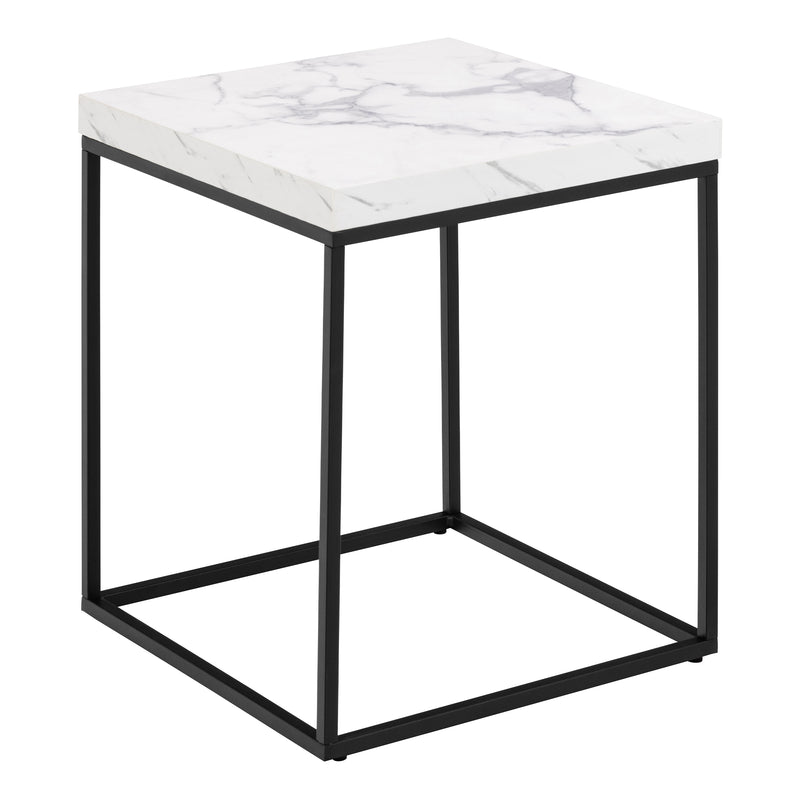 Barossa Coffee Table with Marquina Top and Steel Base – White – image 1