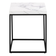 Barossa Coffee Table with Marquina Top and Steel Base – White – image 2