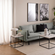 Barossa Coffee Table with Marquina Top and Steel Base – White – image 6