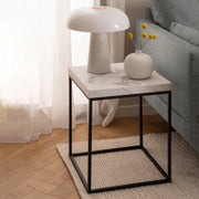 Barossa Coffee Table with Marquina Top and Steel Base – White – image 3