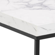 Barossa Coffee Table with Marquina Top and Steel Base – White – image 4