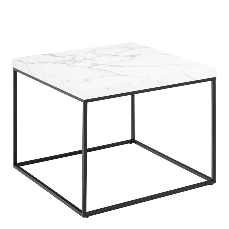 Barossa Coffee Table with Marquina Top and Steel Base – White – image 1