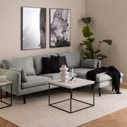 Barossa Coffee Table with Marquina Top and Steel Base – White – image 6