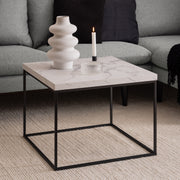 Barossa Coffee Table with Marquina Top and Steel Base – White – image 3