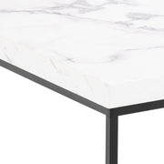 Barossa Coffee Table with Marquina Top and Steel Base – White – image 4