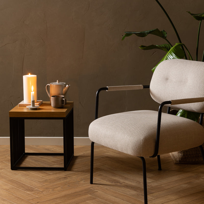 Strington Side Table – Black & Oak – image 4