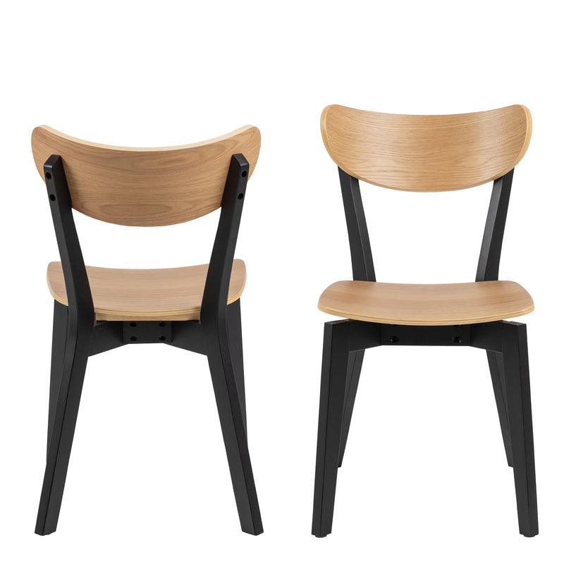 Roxby Dining Chair Set of 2 – White & Oak – image 2