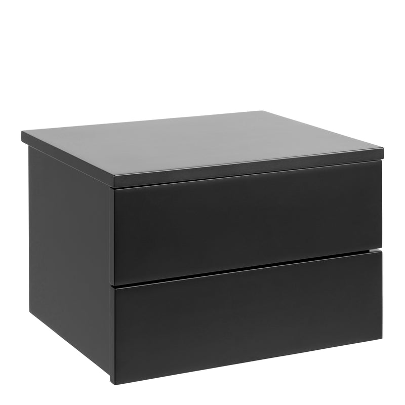 Avignon Bedside Table with 2 Drawers – Black – image 1