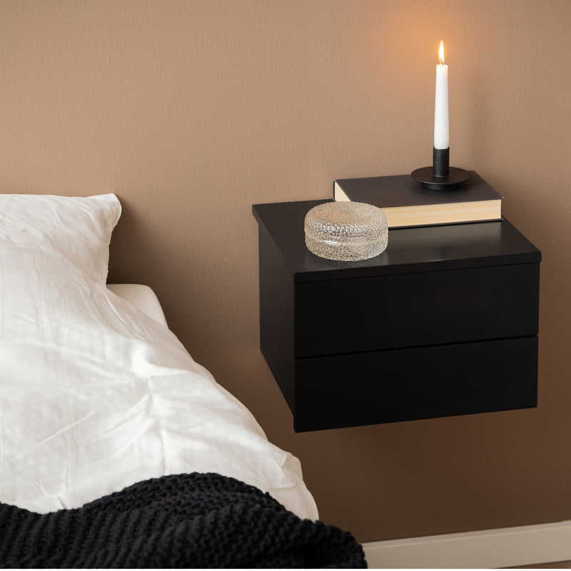 Avignon Bedside Table with 2 Drawers – Black – image 5