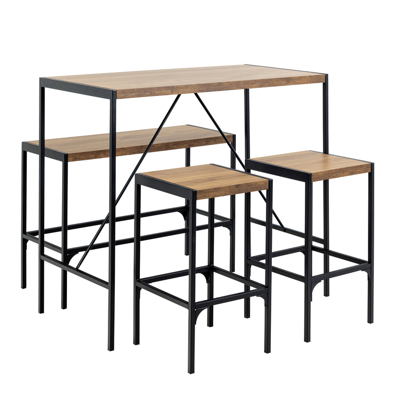 Bahamas Bar Table Set in Black and Oak – image 1