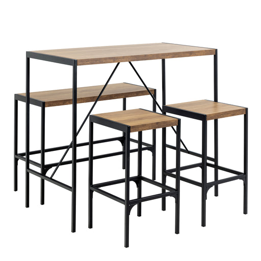 Bahamas Bar Table Set in Black and Oak – image 1