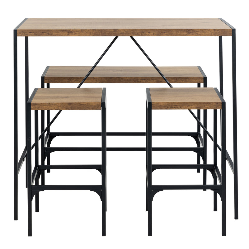 Bahamas Bar Table Set in Black and Oak – image 2