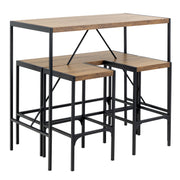 Bahamas Bar Table Set in Black and Oak – image 3