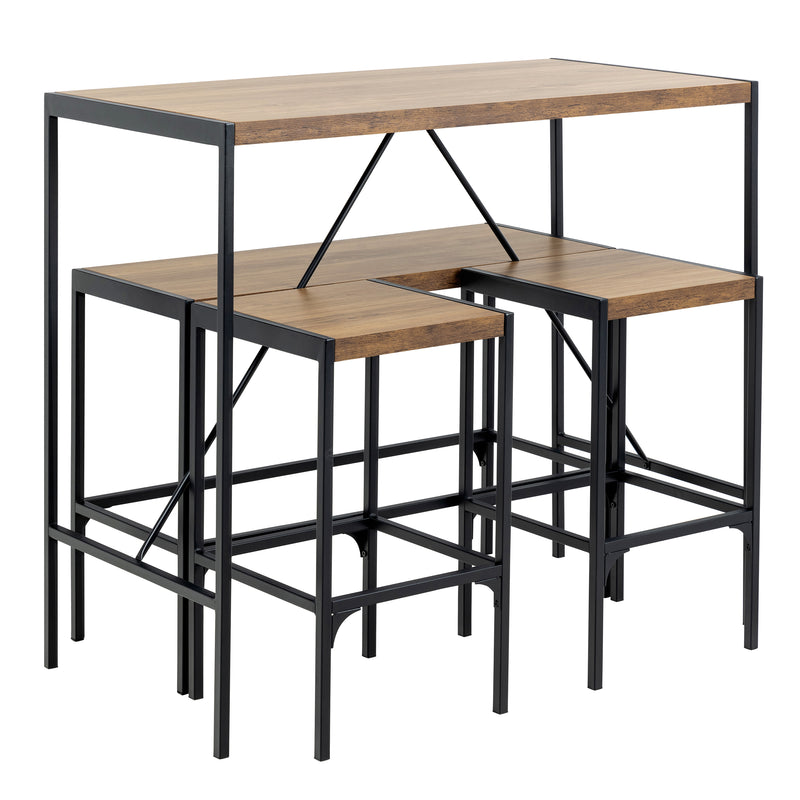 Bahamas Bar Table Set in Black and Oak – image 3